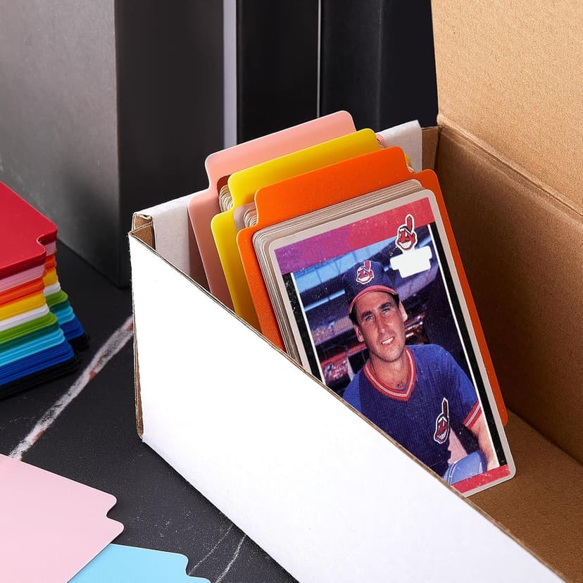 Trading Card Dividers Multicolor Card Page Dividers Frosted Plastic Separator with Tabs for Games Sports, 2.7 x 3.8 Inches(50 Pieces)