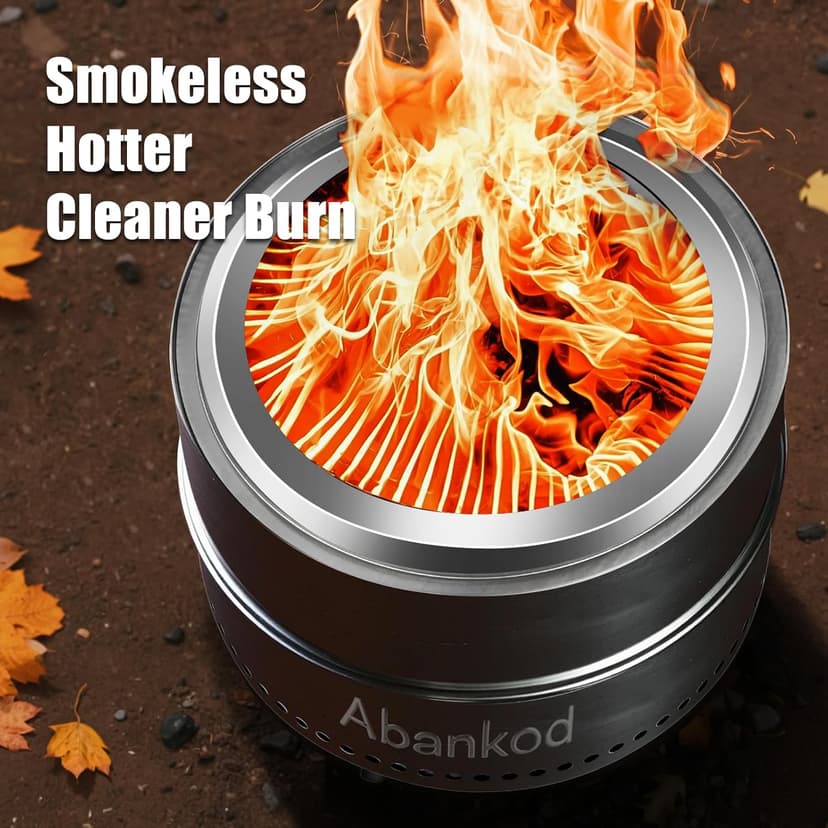 Smokeless Fire Pit - 19.5" Outdoor Fire Pit Removable Ash Pan,Smokeless Firepit for Camping, Picnic,Backyard Patio, Bonfires, and Outdoor with Carry Bag for Easy Use