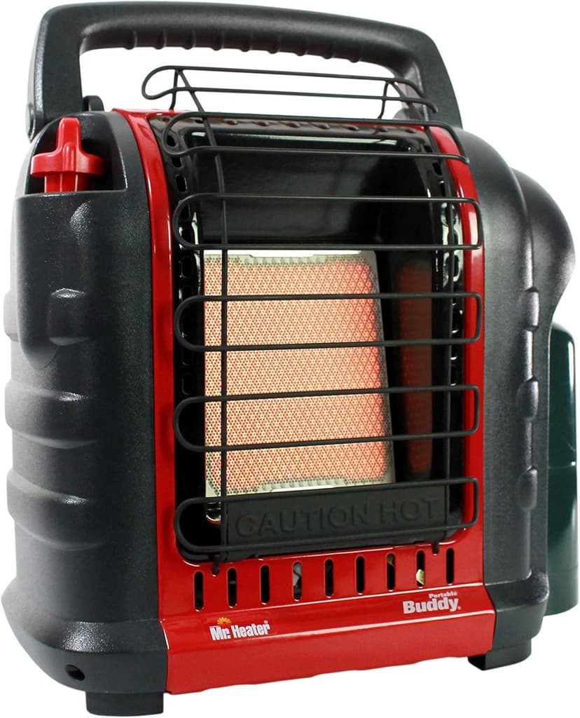18,000 BTU Big Buddy Portable Propane Heater,Red, Tip-over Protection|Low-Oxygen Safety Shutoff|Portable & Mr. Heater MH9BX-Massachusetts/Canada approved portable Propane Heater