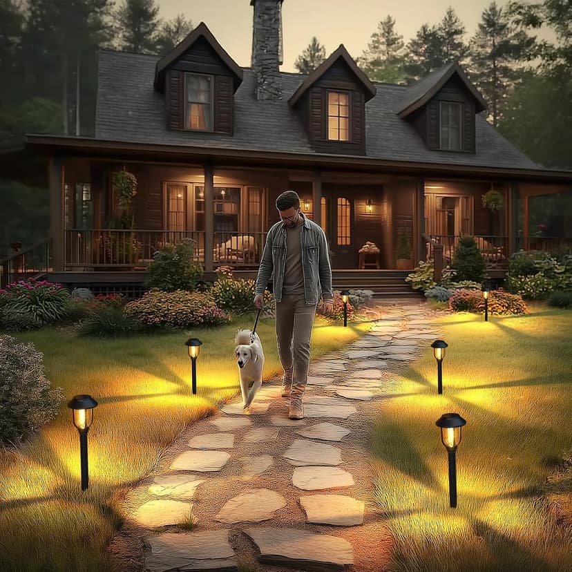 12 Pack Solar Lights Outdoor, Pathway Lights Solar Powered Outdoor Waterproof IP65 3000K Warm White Auto On/Off Garden Yard Lighting for Walkway, Driveway, Landscape, Path,Garden