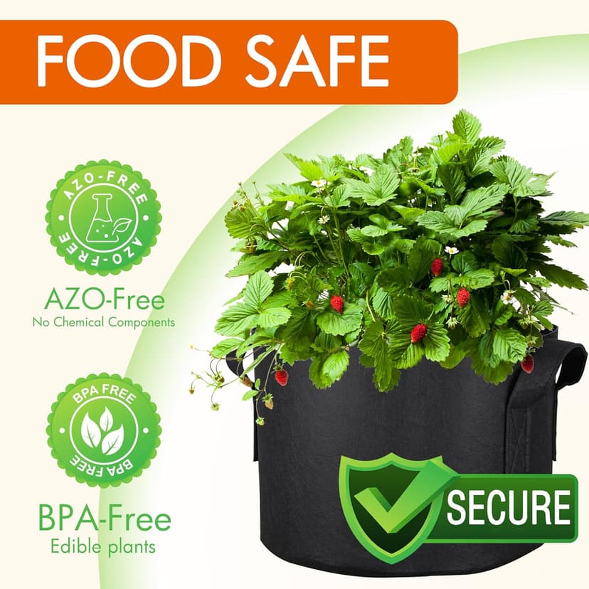 Gardzen 2-Pack 50 Gallon Grow Bags, Aeration Fabric Pots with Handles, Pot for Plants