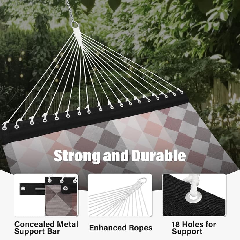 Patio Watcher 13 FT Quick Dry Textilene Hammock - Outdoor Double Hammock - Heavy Duty for Outside - 450 lbs Capacity - Rhomb