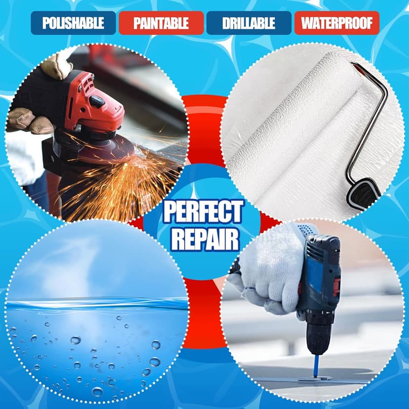Pool Putty - 10oz 2 Part Epoxy Pool Repair Kit Pool Leak Sealer for Fixing Leaks, Cracks - Underwater or Above Fast Repair Epoxy Putty for Tile, Fiberglass, Concrete, Cement and Other Surfaces