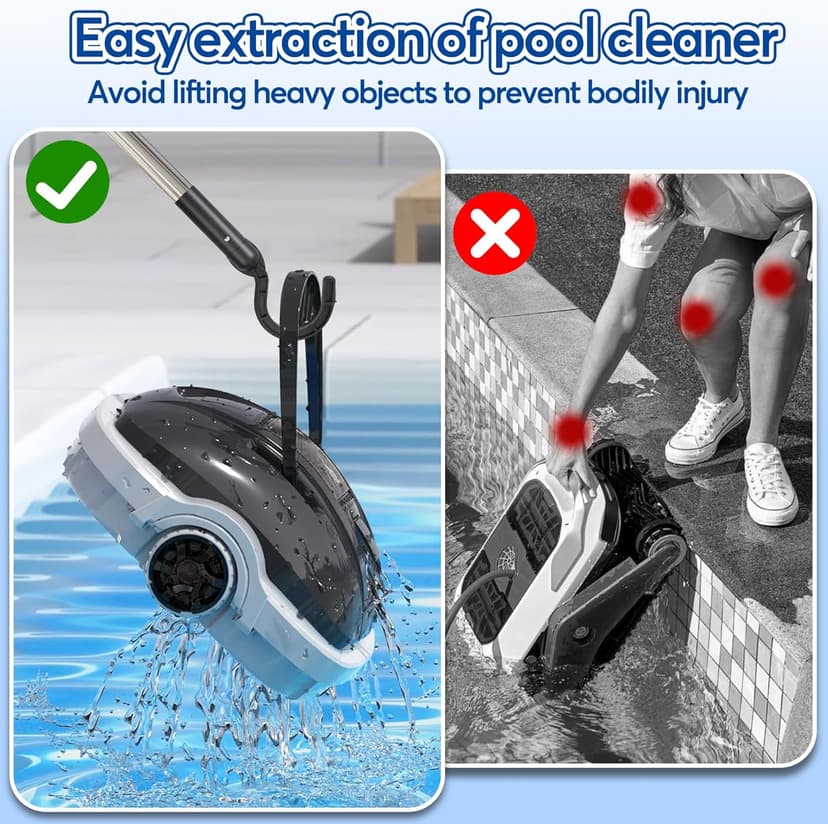 Hook for All Robotic Pool Cleaner, Accessories Hook Customized for Pool Vacuum Robot, Robotic Pool Cleaner Including Cordless, Above Ground and Underwater, Suitable for Telescopic Poles