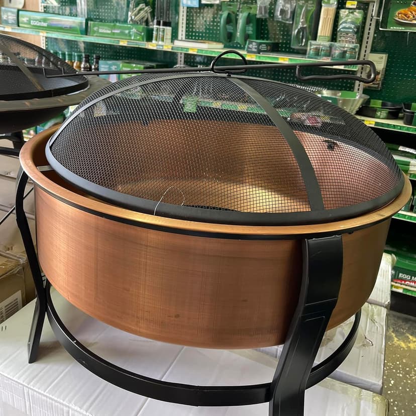 FT-1103E Fire Pit, Copper With Black Accents, Screen + Poker, 30-In. - Quantity 1