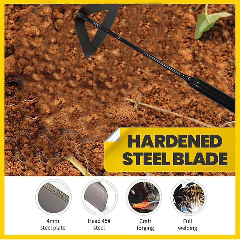 Garden Hoe - All-Steel Hardened Hollow Hoe for Long Handle, Garden Weeding Tools, Easy Weeding and Soil Loosening, Hoe Garden Tool, Durable and effectable Hand Tools, Multi, 11.81x6.30(30x16cm)