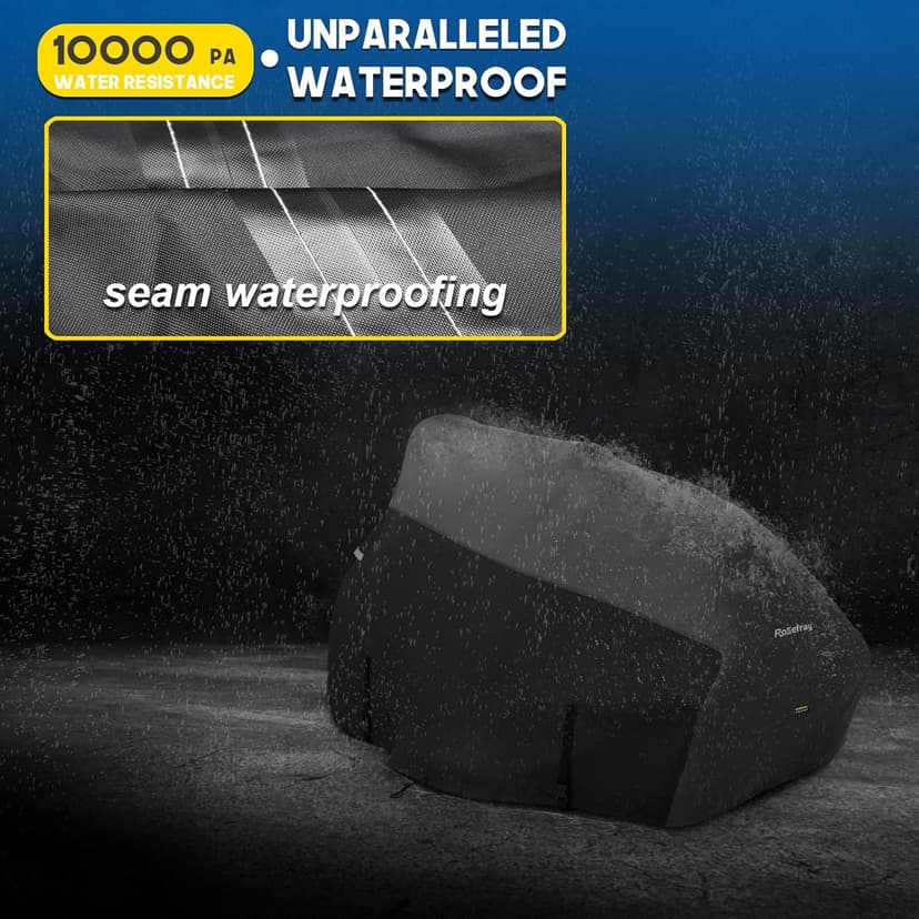 Rosefray Riding Lawn Mower Cover, Waterproof 420D Marine Grade Fabric Universal Fit for John Deere,Cub Cadet,Craftsman,etc.Decks Up to54",UV,Dust,Snow for Outdoor.72''L*54''W*46''H Gray