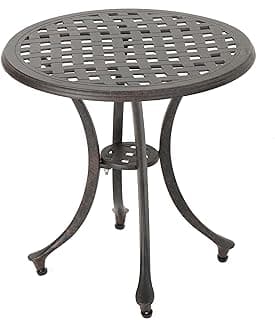 Christopher Knight Home Lola Outdoor 19" Cast Aluminum Side Table, Bronze Finished