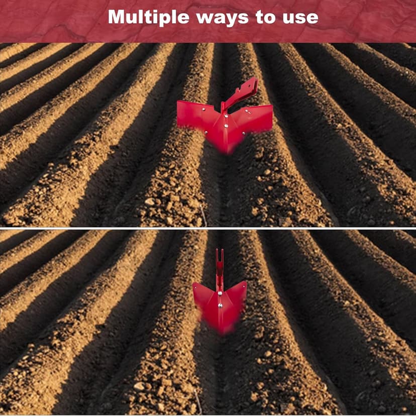 15683 Hiller-Furrower Kit for Rear Tine Tillers,Compatible with Earthquake Rear Tine Rototillers,Adjustable Wing, Three Kinds of Connection,Easy to Install,Red.