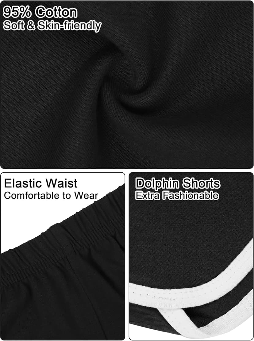 URATOT 5 Packs Soft Comfy Booty Cotton Workout Pants Breathable Lounge Dolphin Shorts Cycling Hiking Pants for Women