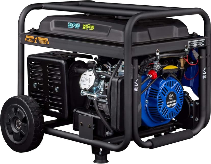 Westinghouse 4650 Peak Watt Dual Fuel Portable Generator, Remote Electric Start with Auto Choke, RV Ready 30A Outlet, Gas & Propane Powered