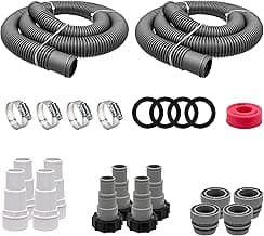 FibroPool Universal Pool Hose Install Kit - Attach and Adapt Most Equipment to 1.5" Connections - Compatible with Heaters, Heat Pumps, Pumps and Filters - Convert Intex Fittings to Standard