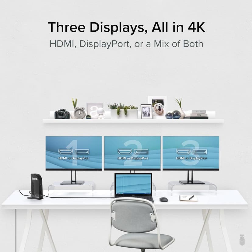Plugable 13-in-1 USB C Docking Station 4K Triple Monitor with 100W Power Delivery | USB C Dock for Windows, Mac, ChromeOS, Thunderbolt | Driver Required | 3X HDMI and 3X DisplayPort (UD-ULTC4K)