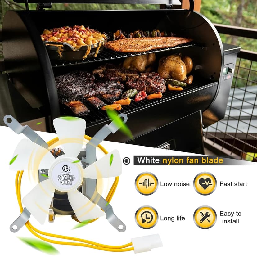 Grill Induction Fan Motor Replacement for Traeger, Pit Boss, Camp Chef Wood, Sam's Club, Z Grills Pellet Grills, AC120V 60Hz Pellet Grills Combustion Fan