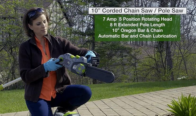 Earthwise 2-in-1 Convertible Pole Hedge Trimmer