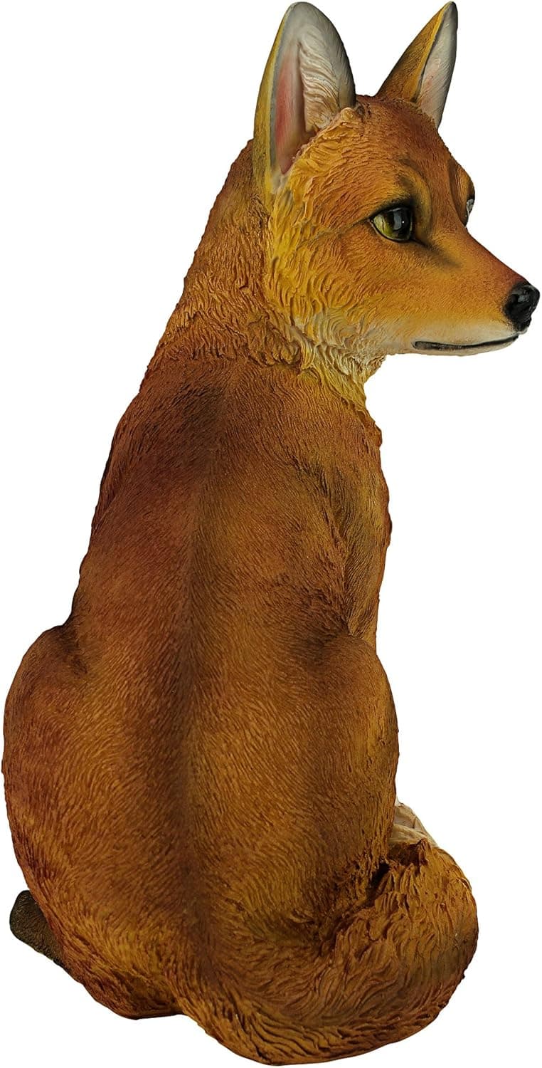 Design Toscano QL56241 Woodie The Woodland Fox Indoor/Outdoor Garden Animal Statue, 10 Inches Wide, 7 Inches Deep, 14 Inches High, Full Color Finish