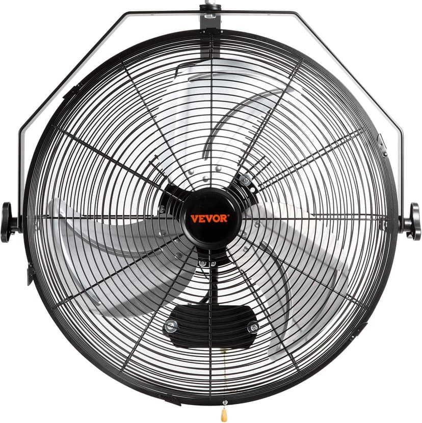 VEVOR 18 Inch Wall Mount Fan, 3-speed IP44 Waterproof, Max. 4150 CFM Wall Mounted Fan for Outdoor, Commercial, Residential, Greenhouse, Workshop, Patio, Black, ETL Listed