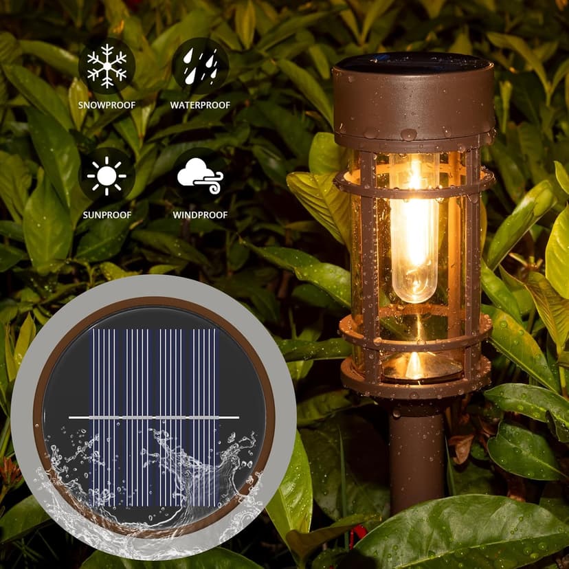Solar Pathway Lights 8 Pack, Solar Lights Outdoor Waterproof IP65, Long-Lasting, Bright LED Outdoor Lighting Decor for Garden Yard Landscape Path