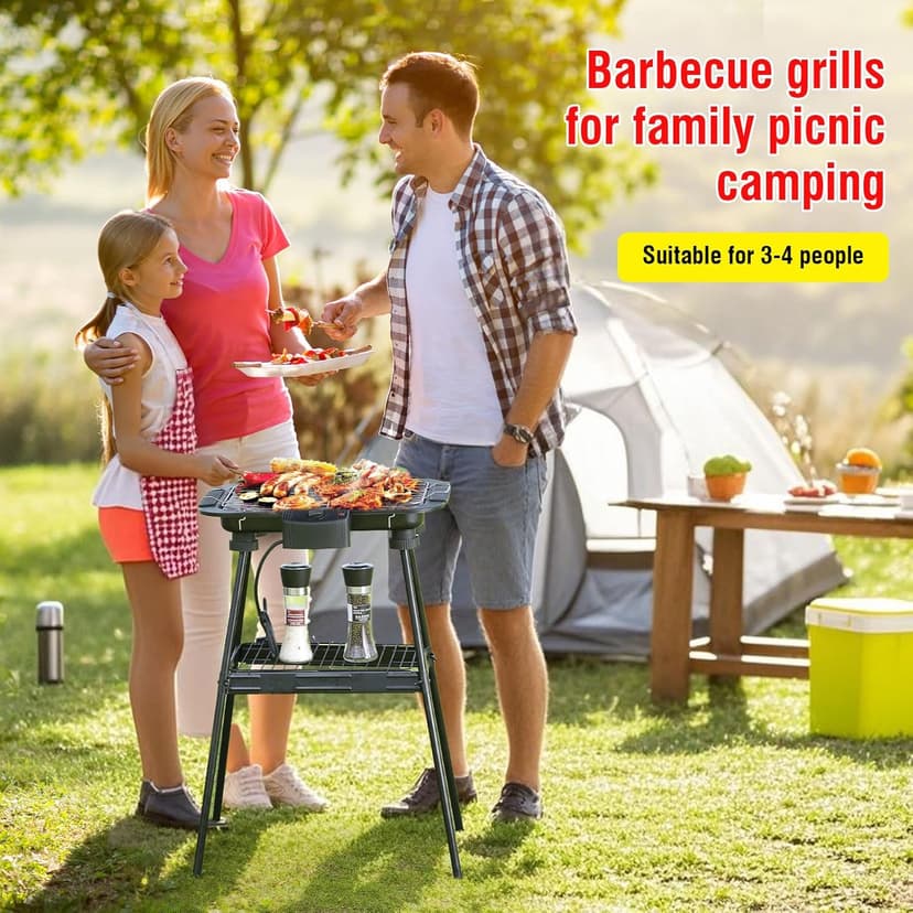 Electric Grill Outdoor Indoor Cooking,Smokeless BBQ,Portable Removeable Stand Grill, (YD301 Upgrade)
