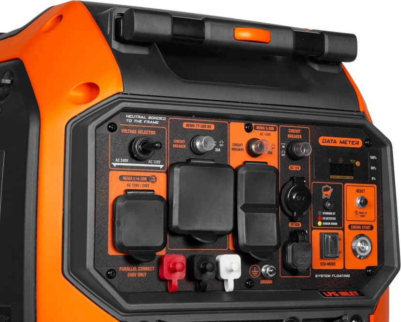 WEN Quiet 6800-Watt Dual Fuel RV-Ready Electric Start Portable Inverter Generator with Fuel Shut Off and CO Watchdog for Electric Vehicle Backup (DF680iX)