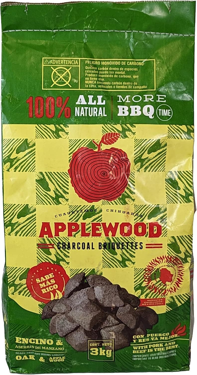 6.5 Lb Oak & Applewood Charcoal Briquettes for Beef, Pork, Fish, Steaks, Ribs & More, 100% All-Natural, Quick & Easy Lighting for Outdoor BBQ, Smoker, Tailgating, Camping by Billy Buckskin Co.