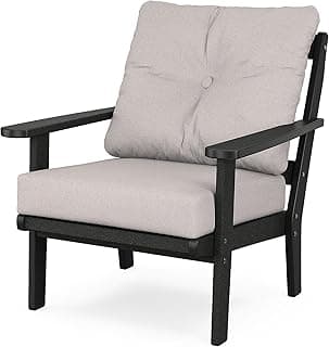 Cape Cod Deep Seating Chair in Charcoal Black/Dune Burlap