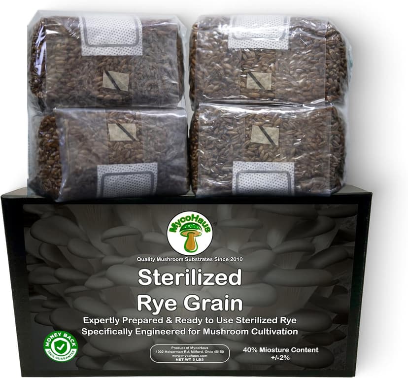 Mushroom Growing Kit with Injection Ports | Sterilized Rye Grain | Magic Indoor Grow Bags for Mushrooms | Home Cultivation Supplies | Without Spores | 1 Pound (6 Pack)