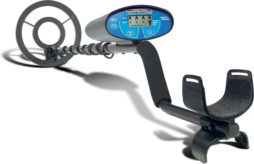 Bounty Hunter Quick Silver Metal Detector for Adults and Kids with Free Pinpointer – Lightweight Design, Target ID, and Discrimination for Coins, Relics, and Jewelry Detection