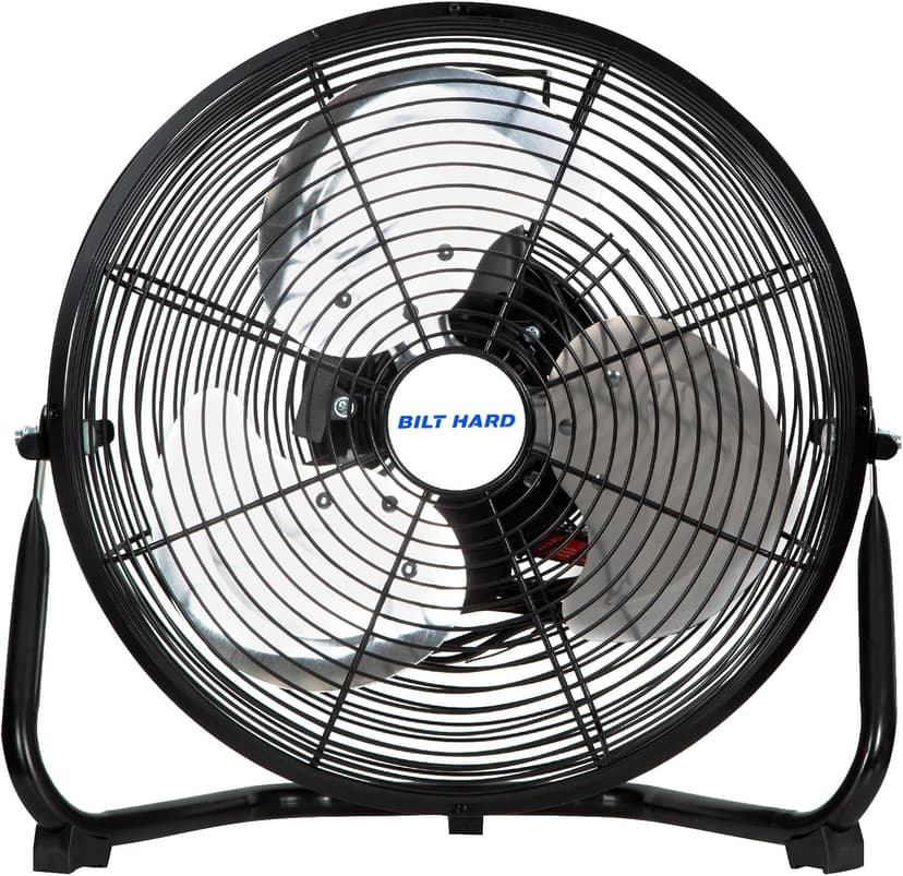 BILT HARD 12" 3-Speed High Velocity Heavy Duty Metal Floor Fan, 1680 CFM, 180-Degree Tilt, Powerful Airflow Fan for Home, Bedroom, Residential Use