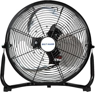 BILT HARD 12" 3-Speed High Velocity Heavy Duty Metal Floor Fan, 1680 CFM, 180-Degree Tilt, Powerful Airflow Fan for Home, Bedroom, Residential Use