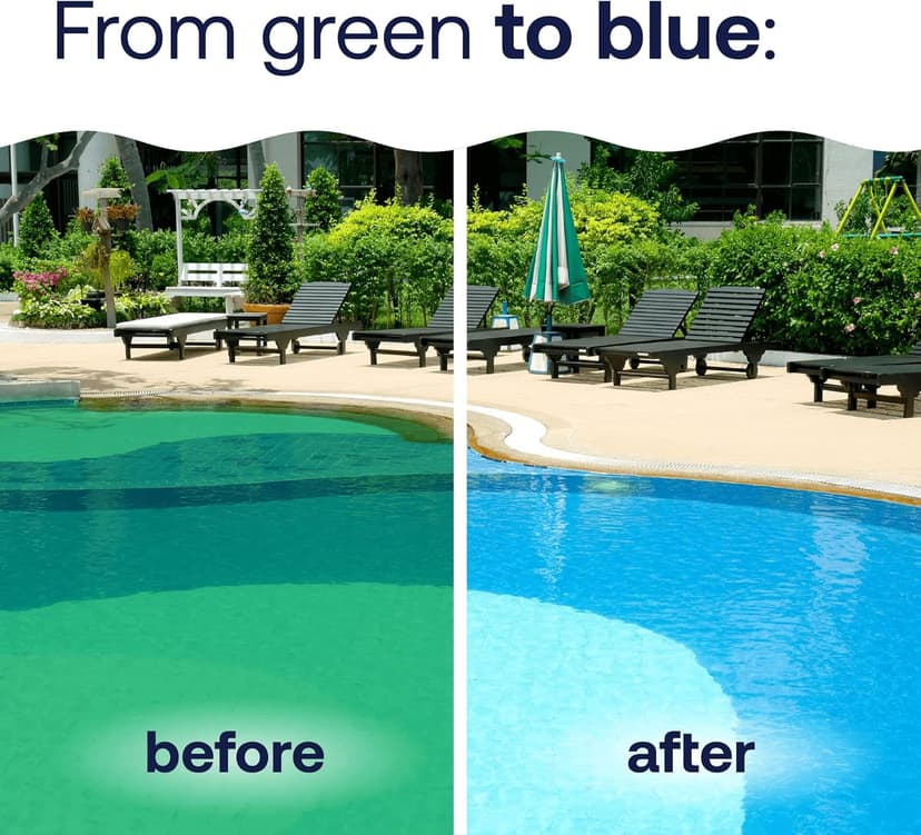 HTH 52038 Swimming Pool Care Green to Blue, Advanced Shock System, 2-Step Swimming Pool Care Solution, 1 Kit