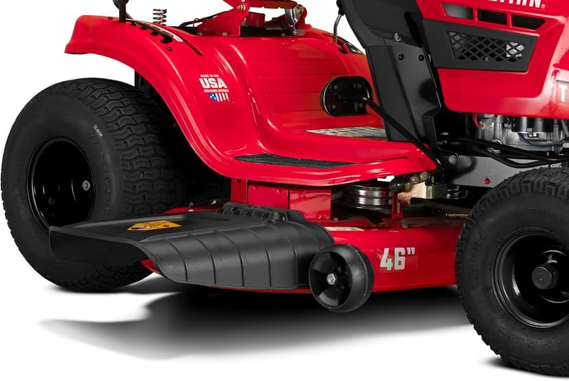 CRAFTSMAN 46" Automatic Gas Riding Lawn Mower with 18.5 HP* Briggs and Stratton Single-Cylinder Engine, Gas Lawn Tractor with Foot Pedal Control, Red/Black