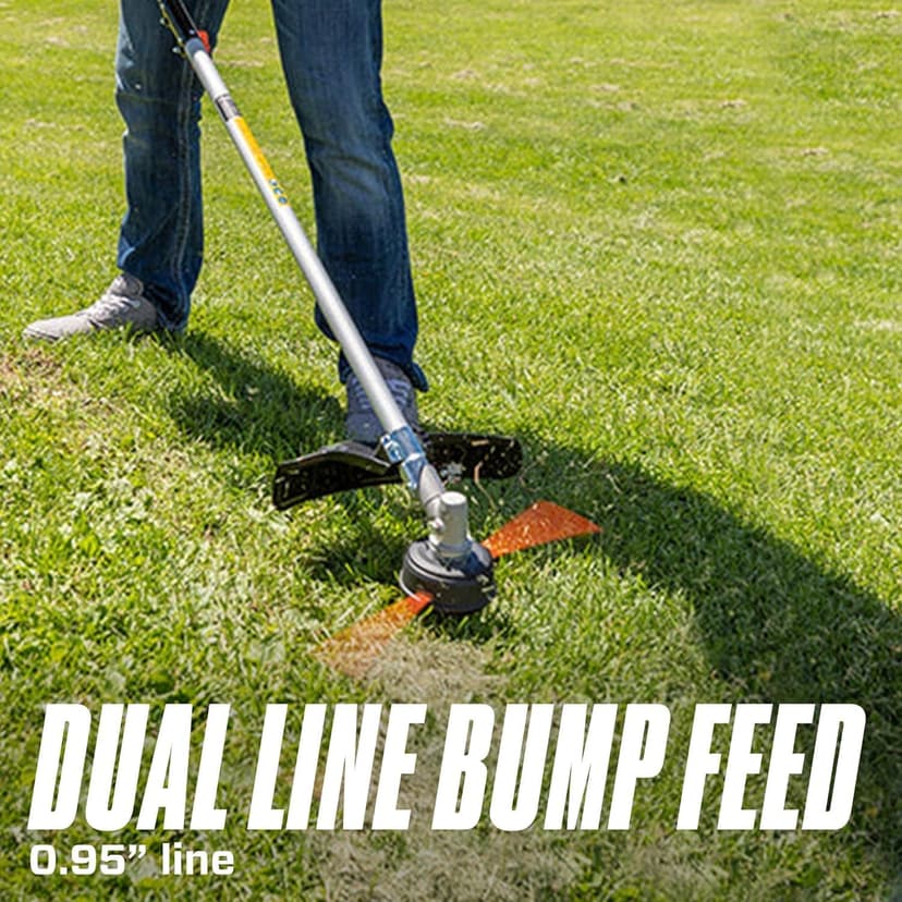 SENIX GTS4QL-M2 4QL 31.5 cc Full Crank Gas String Trimmer and Edger Lawn Tool with Straight Shaft, Front D-Handle, Bump Feed, 17.7 Inch Cutting Width