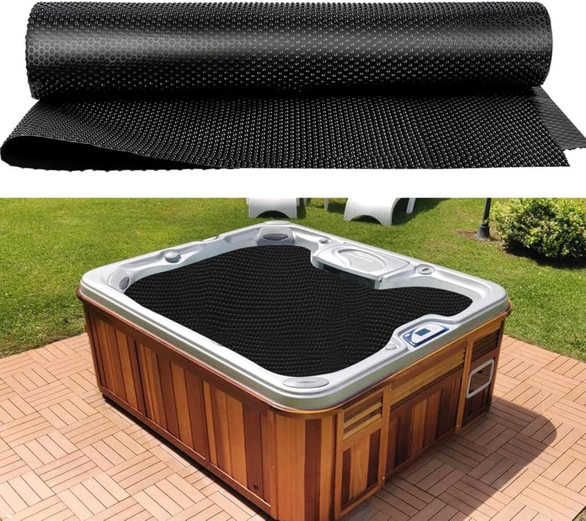 7 x 7 FT Spa and Hot Tub Cover, 16Mil Square Hot Tub Thermal Blanket, Insulation Solar Blanket Bubble Cover for Energy Efficiency & Safety