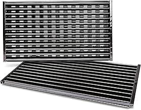 Hisencn Grill Grates for Charbroil Performance Tru-Infrared 2 Burner Gas Grill 463633316, 463672016 463672216, 463672416, 17 Inch Stamped Porcelain Steel Replacement Emitter Plates