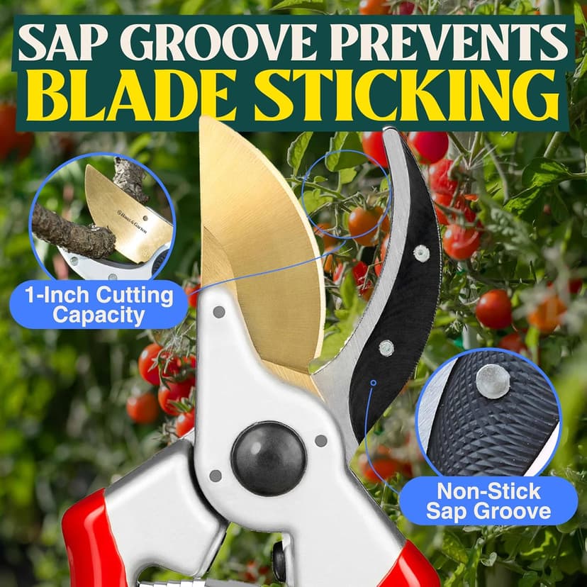 ClassicPRO 8.5" Professional Premium Titanium Bypass Pruning Shears - Use As Pruners, Garden Shears, Heavy Duty Handheld Pruning Shears For Gardening, Clippers, Pruner Scissor Tool