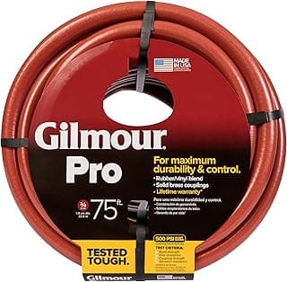 Gilmour Pro Commercial 3/4" x 75' Heavy Duty Water Hose, Durable and Kink Resistant 75 ft Garden Hose