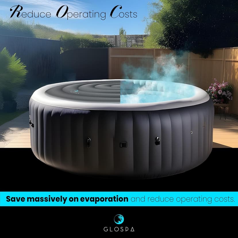 Inflatable Hot Tub Cover Round, One Size Fits All Energy Saving Heat Insulator & Protector, Insulated Thermal Hot Tub Replacement Cover Accessories