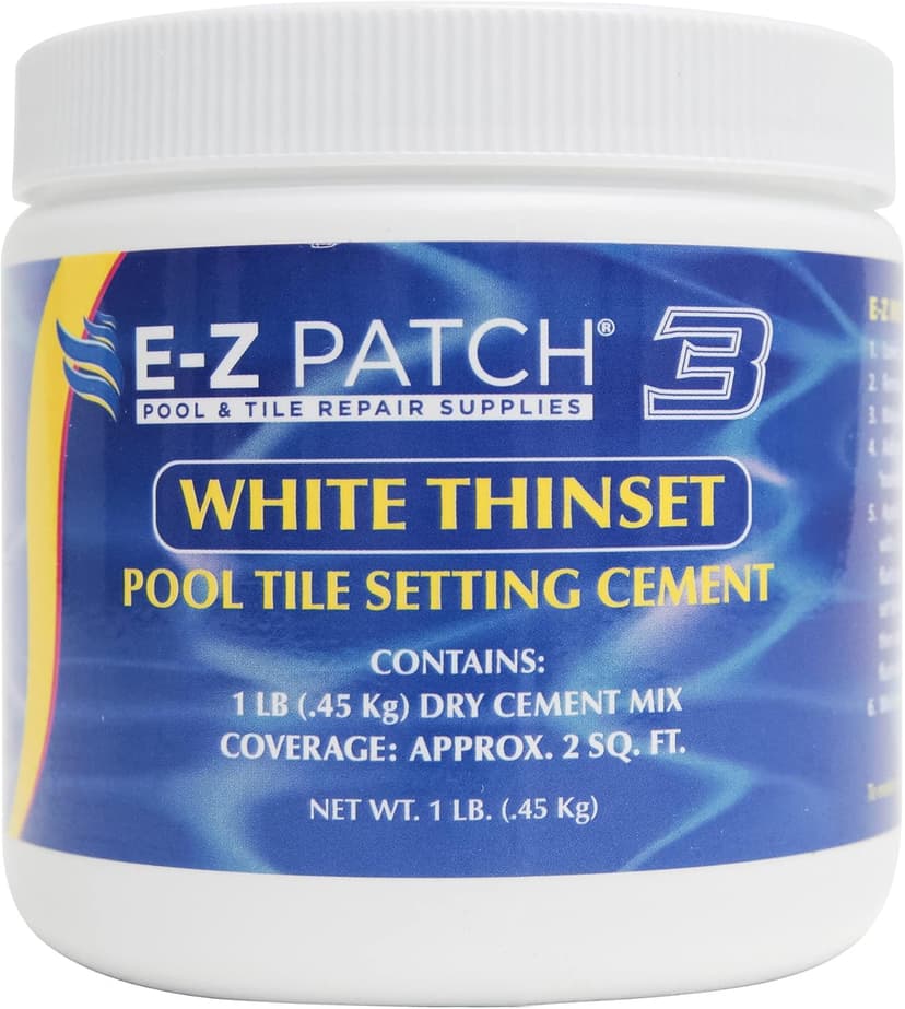 3 Pool Tile Thinset Cement for Repairs - Color Adjustable Pool Tile Adhesive (1 lb)