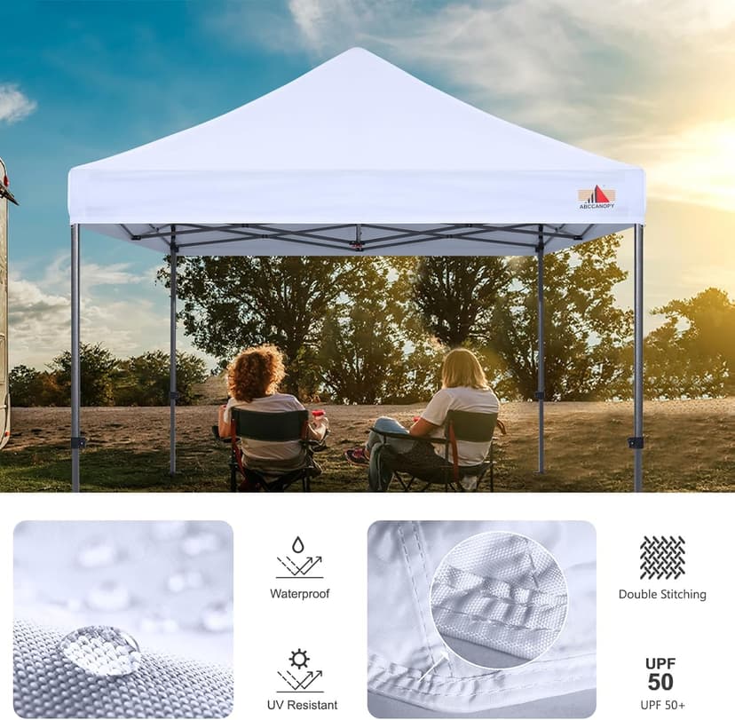 ABCCANOPY Replacement Canopy Top for Pop Up Canopy Tent (10x10, White)