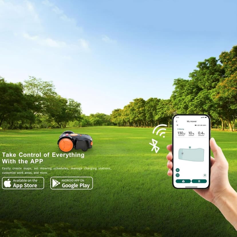 Robot Lawn Mower NO Wire - 3/4 Acre, Full Band RTK+4-Eye Vision Robotic Lawnmower, Automatic Mapping, 30 Multi-Zone Management, Accurate Obstacle Avoidance, Intelligent Anti-Theft.