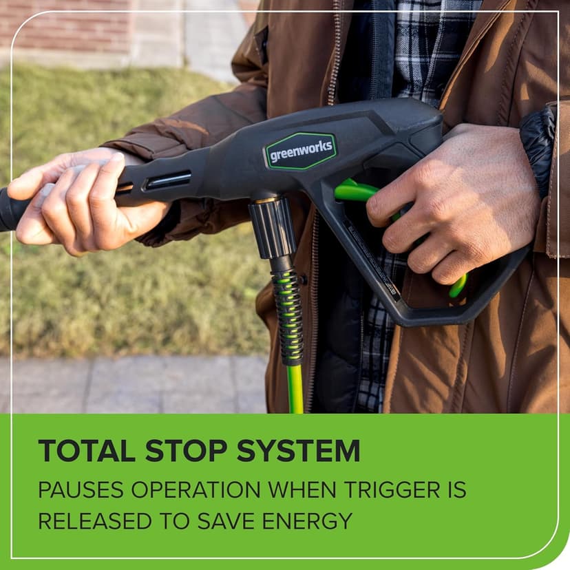 Greenworks 2100 PSI (SGS Certified) 1.2 GPM 13Amp Compact Electric Pressure Washer Telescoping Handle Power Washer for Cars, Driveways, Patios, Patio Furniture & Around Pools