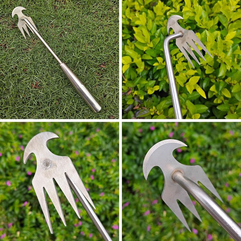 FR Weeding Artifact - Manual Weeder, 4 - Tooth Manganese Steel Weeder, Suitable for Weeds in Gardens, Yards and Farms Easy ! Quick ! Labor - Saving !