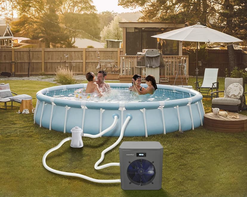 Pool Heater for Above Ground Pool 16000 BTU Heating and Cooling Up to 5000 Gallon Pool Heater 120v Electric Pool Heat Pump WiFi Smart Control via APP Spa Heater Pump