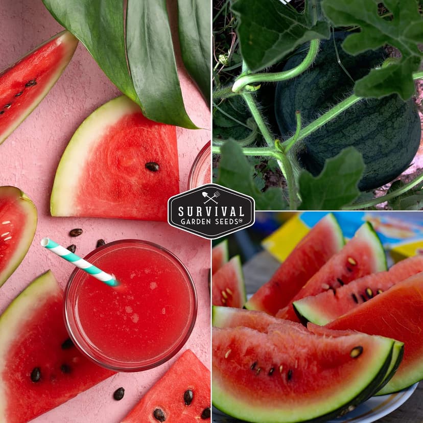 Survival Garden Seeds Sugar Baby Watermelon Seed for Planting - 1 Packet with Instructions to Plant and Grow Little Round Watermelons in Your Home Vegetable Garden - Non-GMO Heirloom Variety