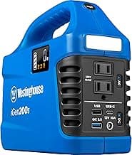 Westinghouse 194Wh 300 Peak Watt Portable Power Station & Solar Generator, Modified Sine Wave AC Outlet, Backup Lithium Battery for Camping, Home, Travel, Indoor/Outdoor Use (Solar Panel Not Included)