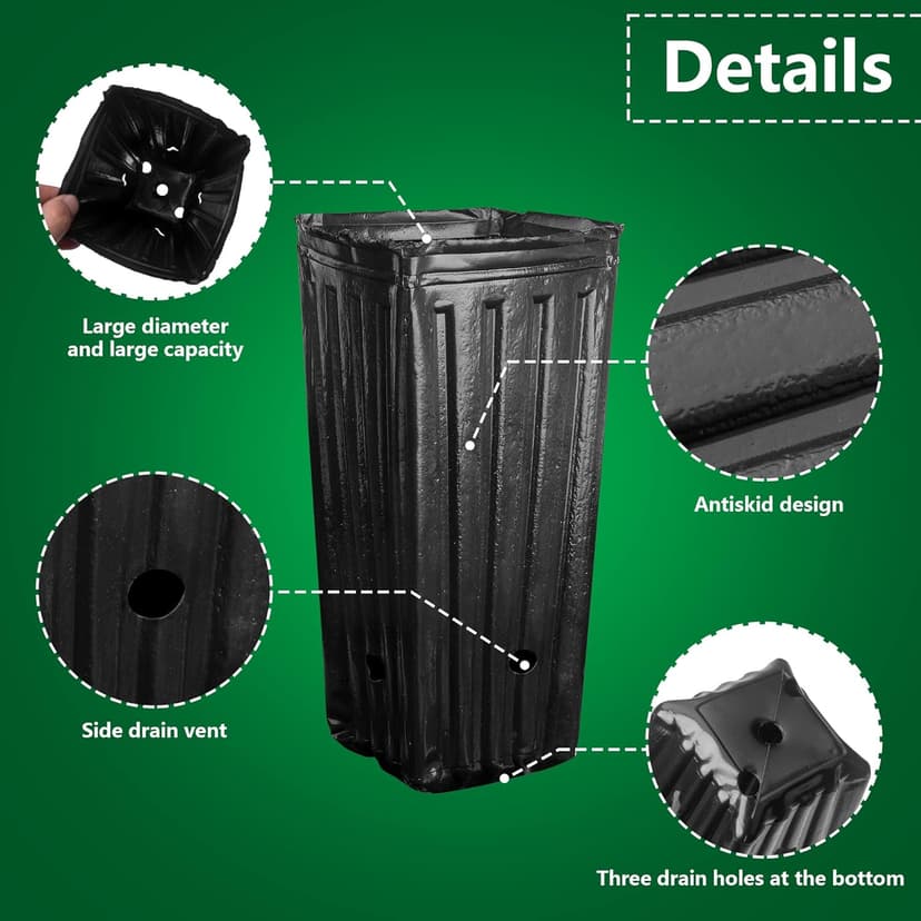 Iceyyyy 40Pcs Tall Tree Pots,Plastic Deep Nursery Treepots,7.8" Tall Seedling Flower Plant Container Pots for Indoor Outdoor Garden Plants (40pcs)