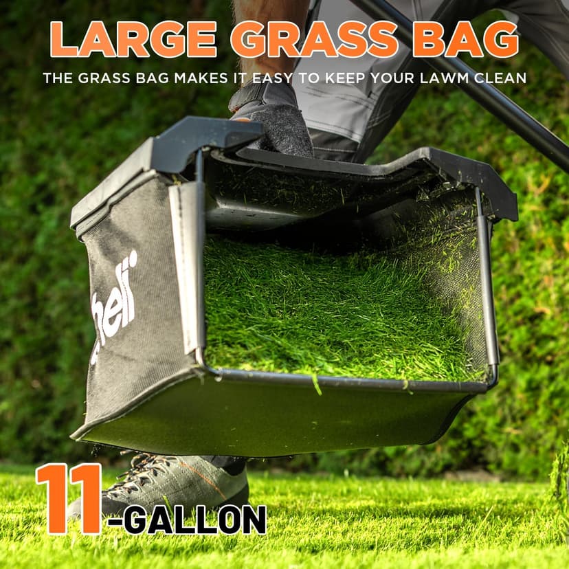 Litheli 40V (2 x 20V) 16" Electric Lawn Mower Cordless, Walk Behind Lawn Mower with 6-Height Adjust, Portable & Lightweight Push Battery Powered Lawn Mower (2 * 4.0AH Batteries Included)