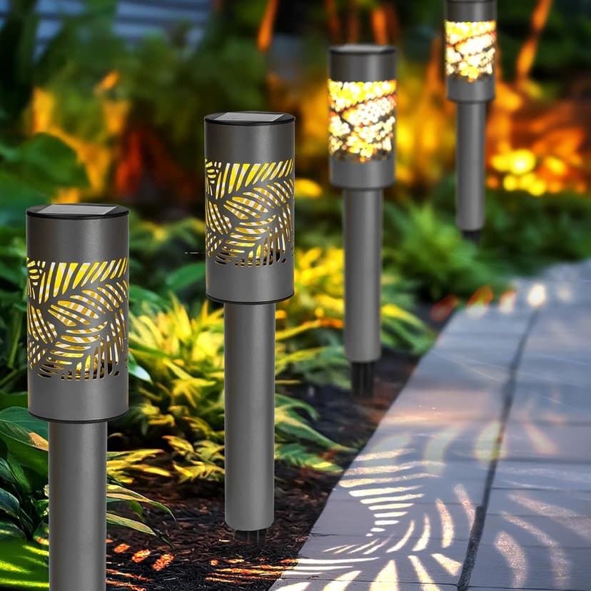 Dazzle Bright Solar Pathway Lights Outdoor, 12 Pack LED Warm White Waterproof Solar Powered Landscape Lights for Walkway Driveway Lawn Patio Yard Garden