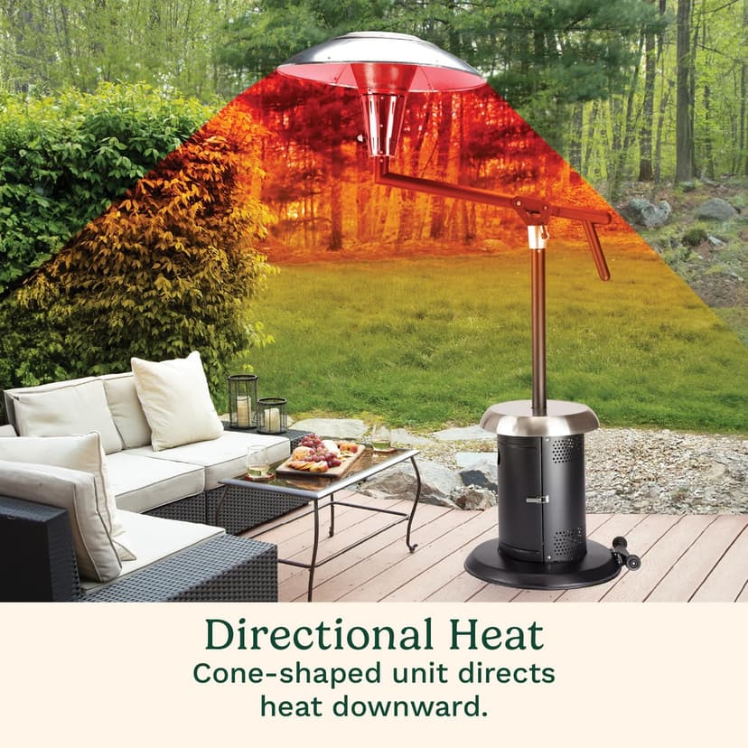 Cuisinart COH-400 Perfect Position Overhead Propane Patio Heater, Extra Large 33" Heat Shield